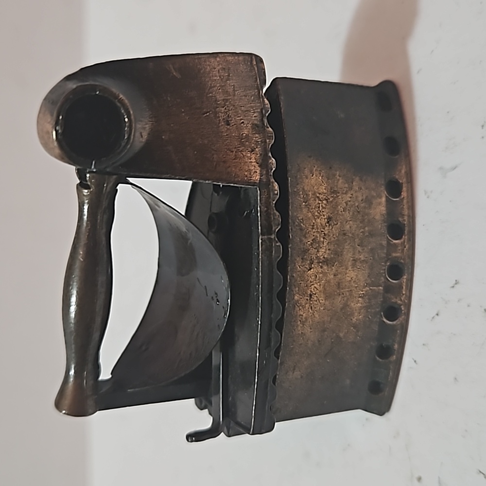 Vintage Miniature Iron - Brass Copper - Lid Opens - Durham Industries Inc.- Cute
